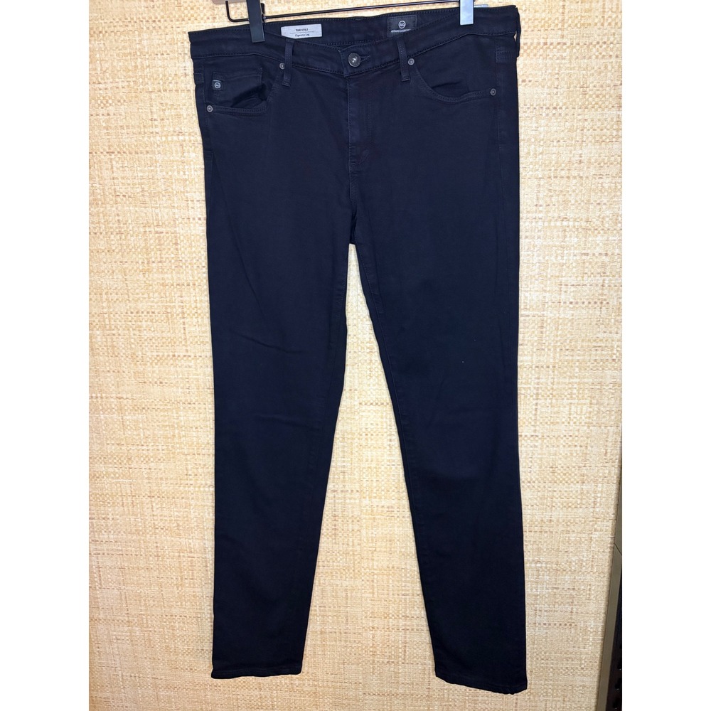 AG Adriano Goldschmied The Stilt Cigarette Leg Black Jeans 30R Made in USA